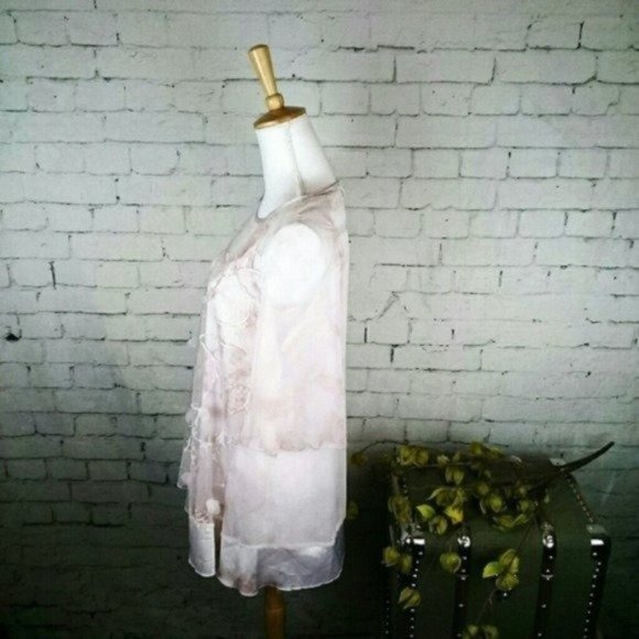 Fleur-de-lis Floral Tie Dye Tunic Top Pink Size Small - Picture 4 of 7